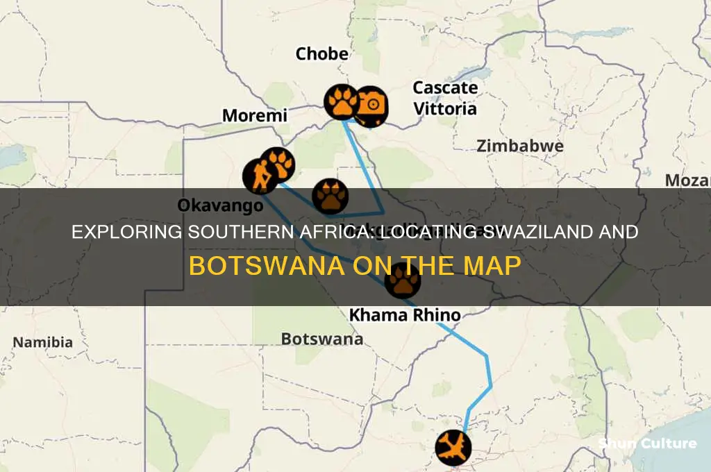 where is swaziland and botswana