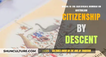 Certificate Number Location on Australian Citizenship by Descent