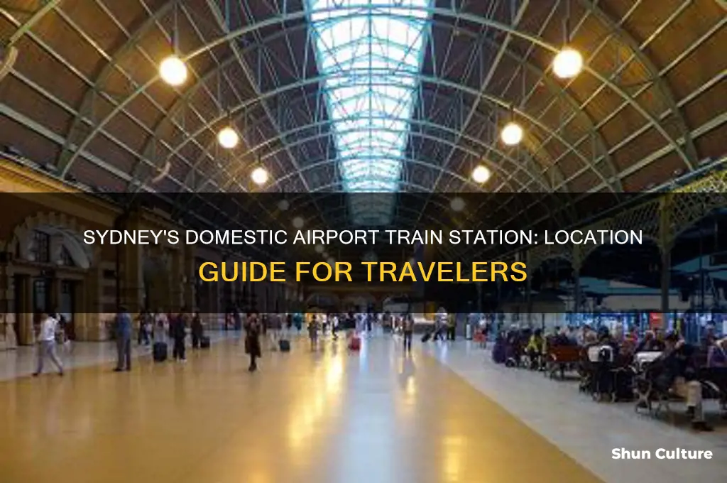 where is the domestic airport train station in sydney australia