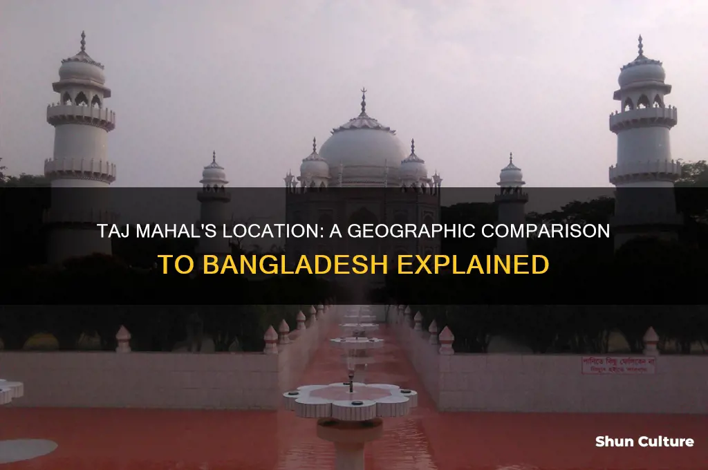 where is the taj mahal in comparison to bangladesh