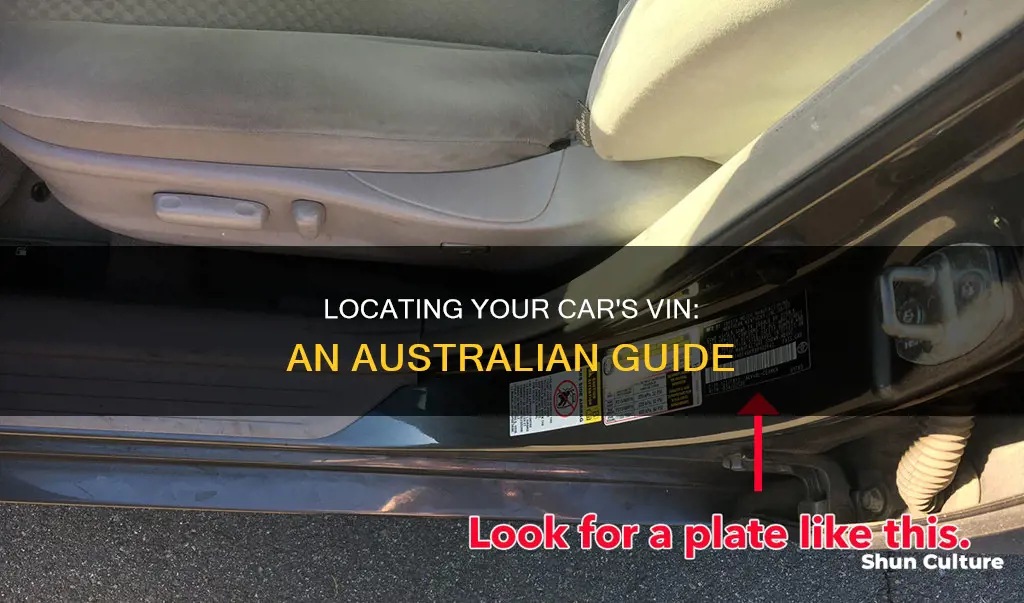 where is the vin number located on a car australia