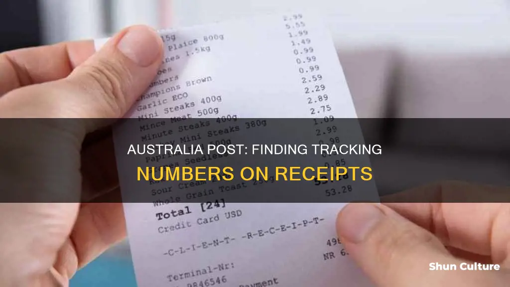 where is tracking number on australia post receipt