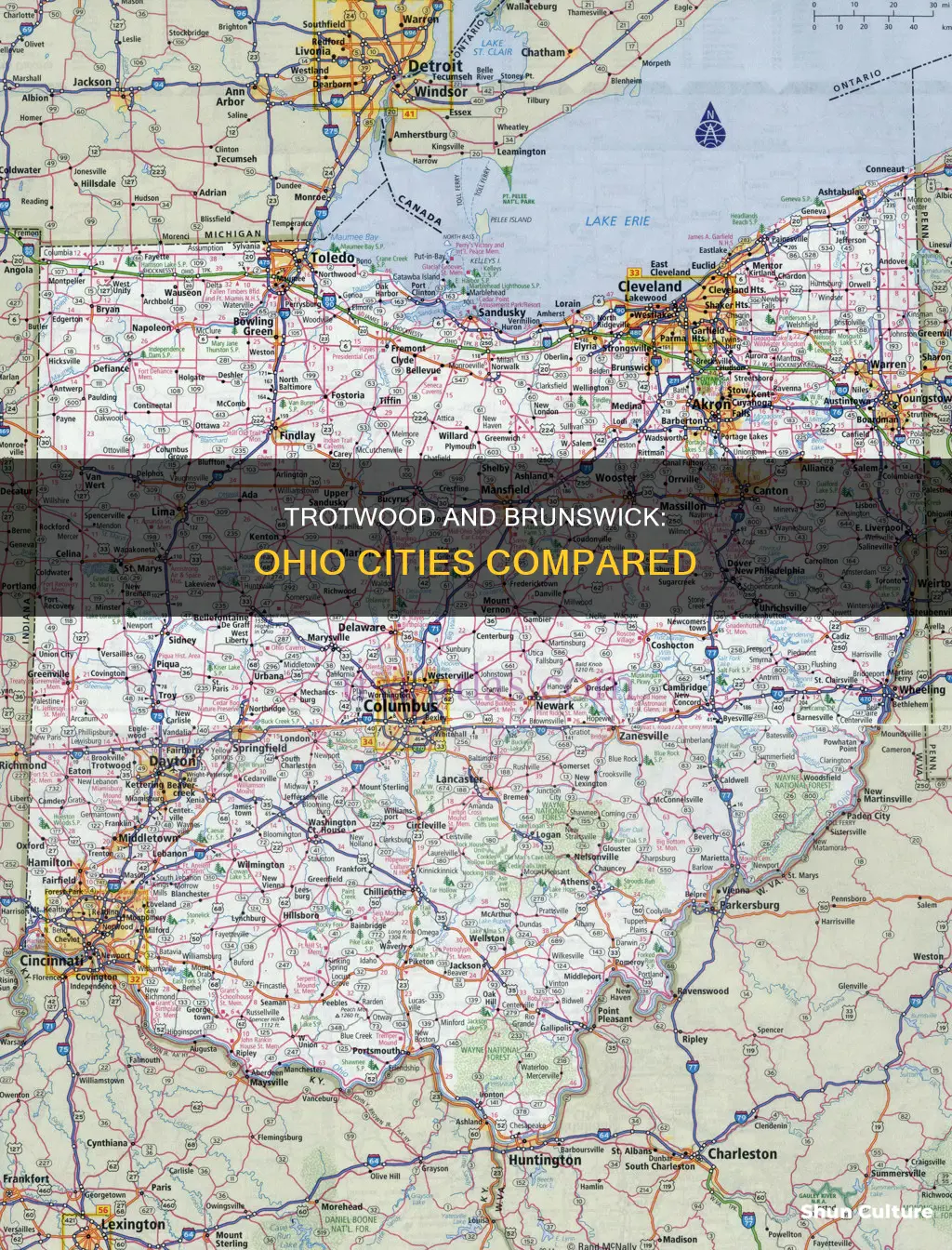 where is trotwood ohio compared to brunswick ohio