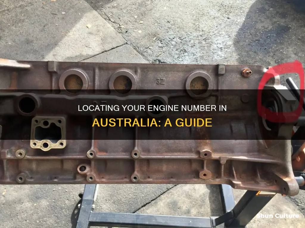 where to find engine number australia
