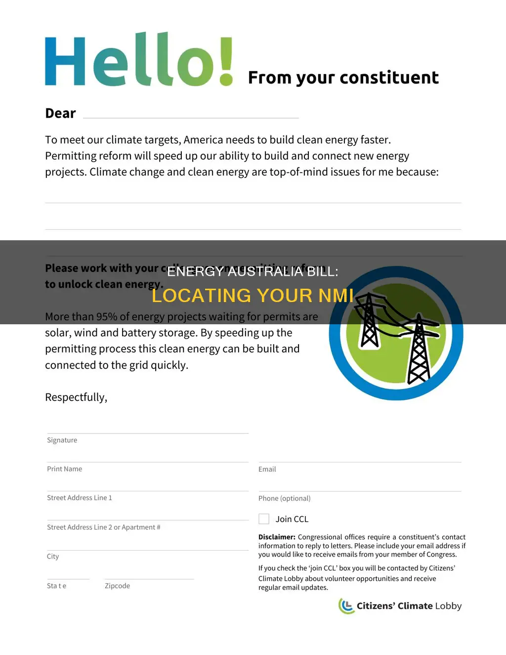 where to find nmi on energy australia bill