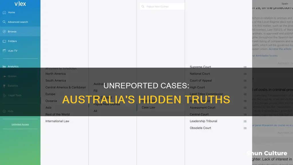 where to find unreported cases australia