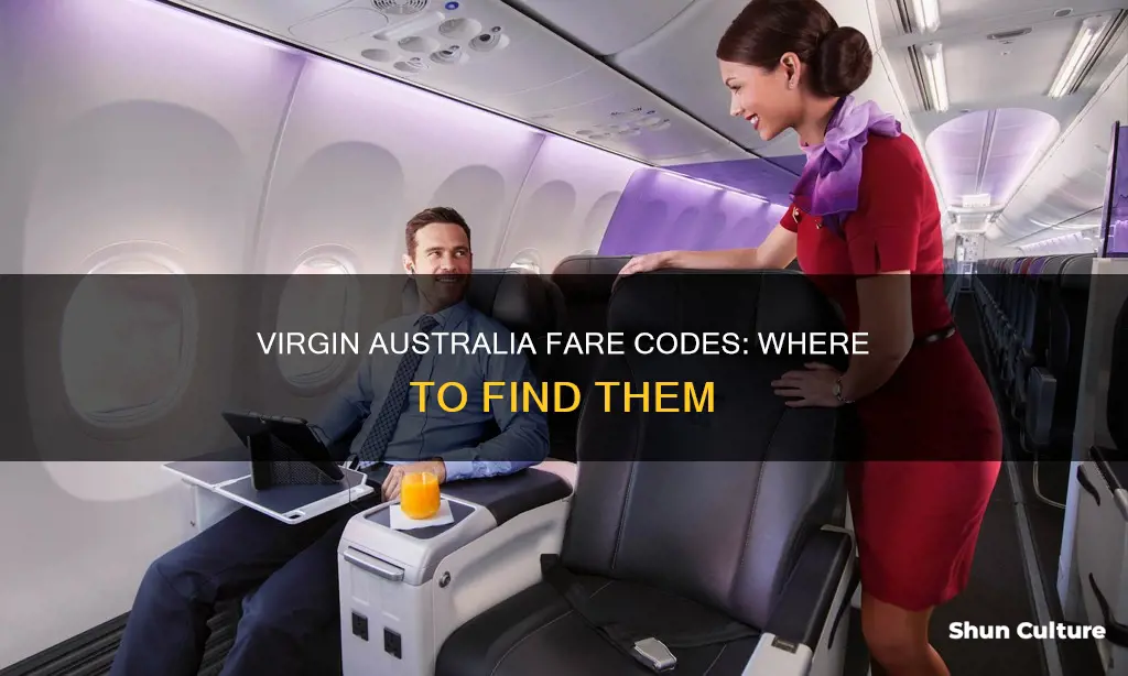 where to find virgin australia fare code