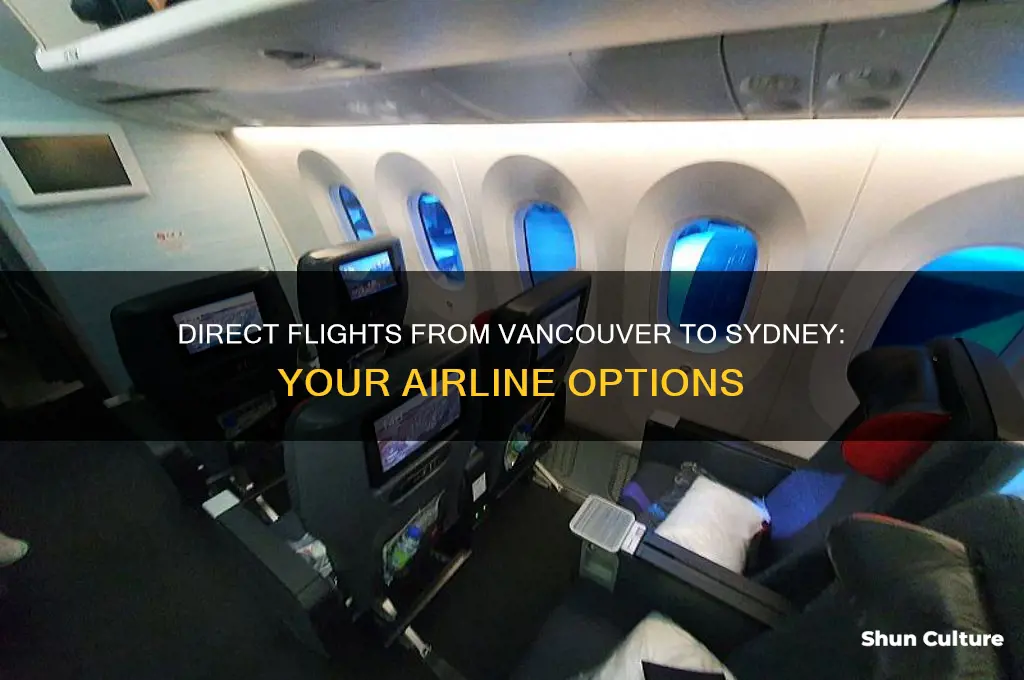 which airlines fly direct from vancouver to sydney australia