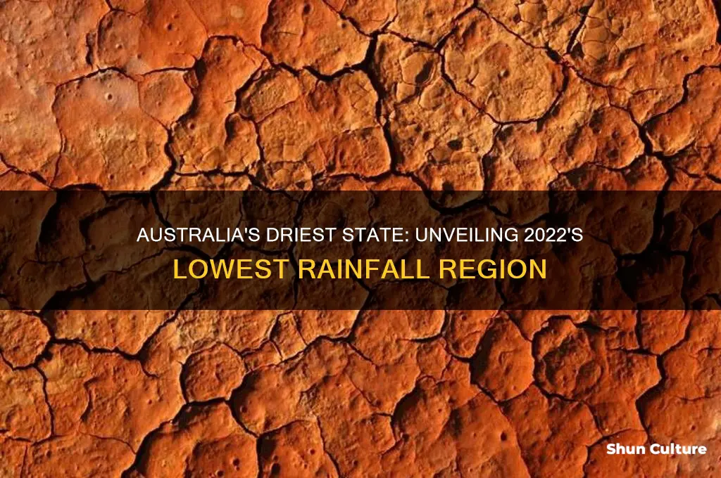 which australian state experienced the least rainfall last year