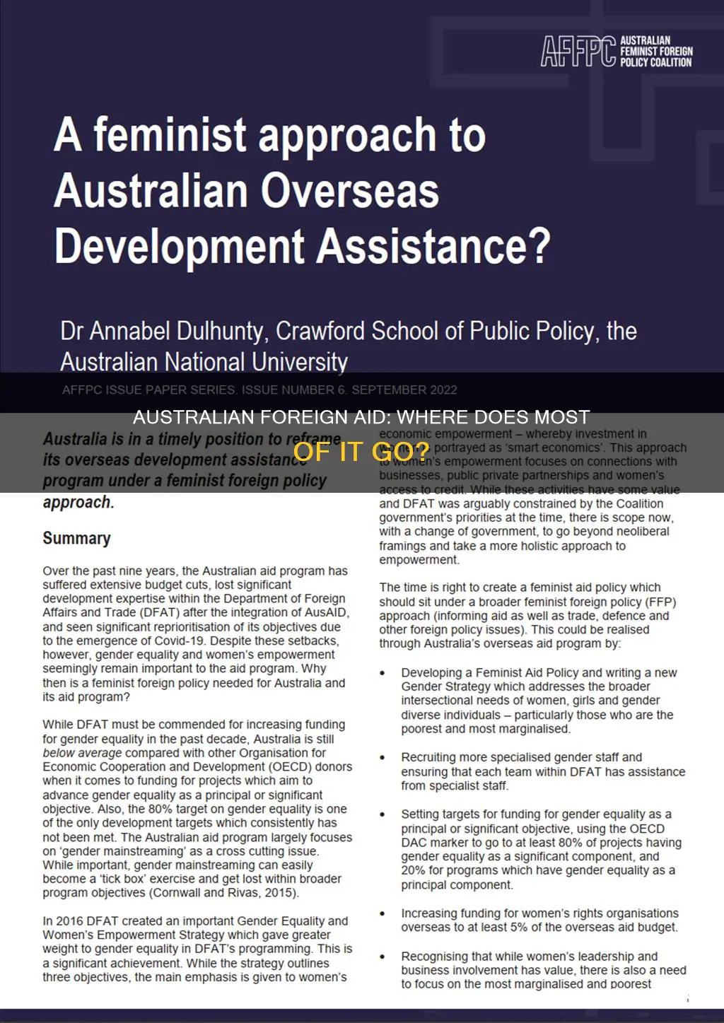 which country does australia give the most aid to