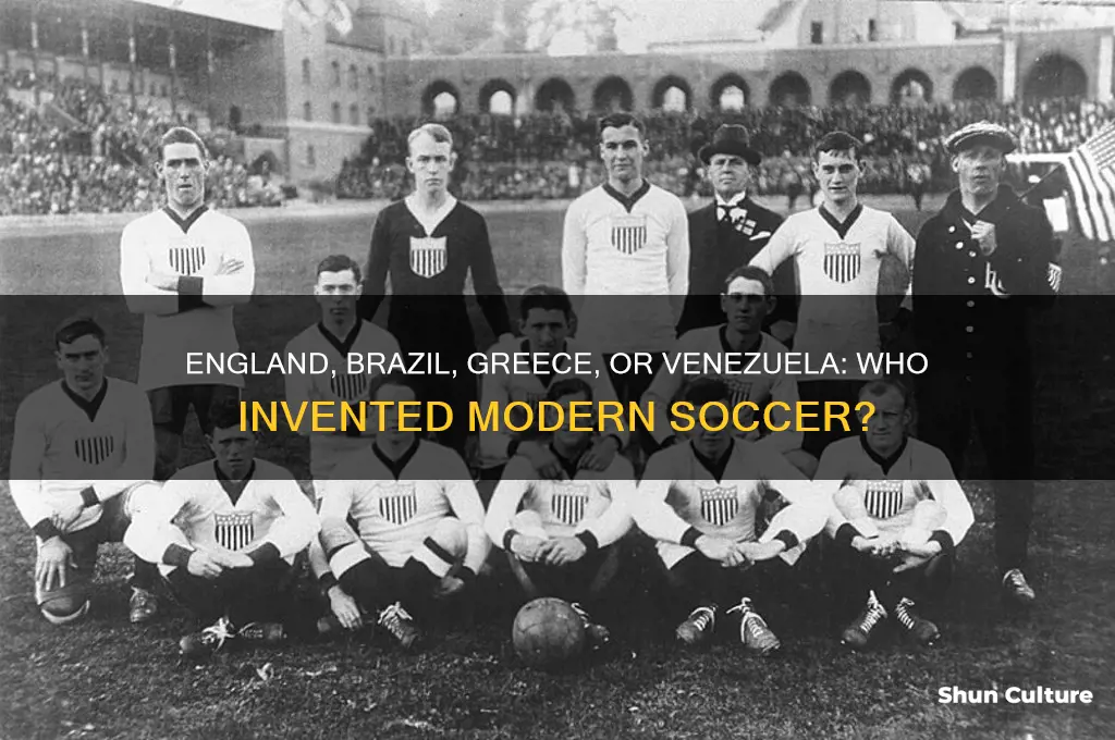 which country invented modern soccer england brazil greece venezuela play