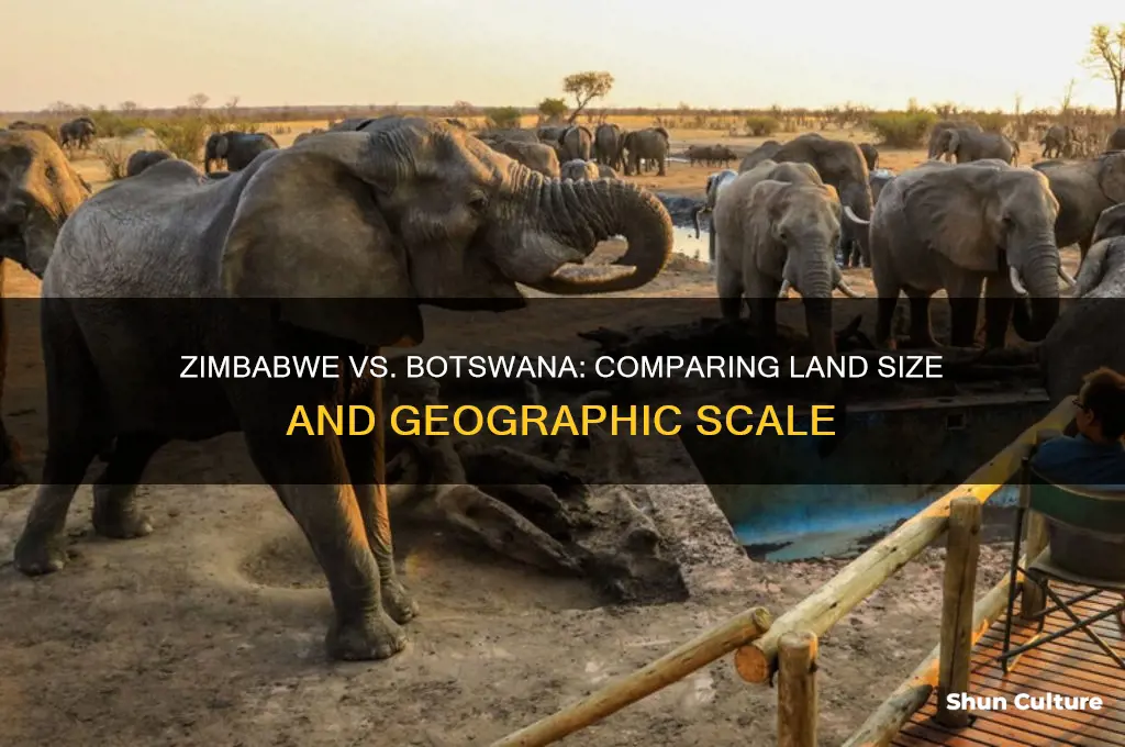 which country is bigger between zimbabwe and botswana