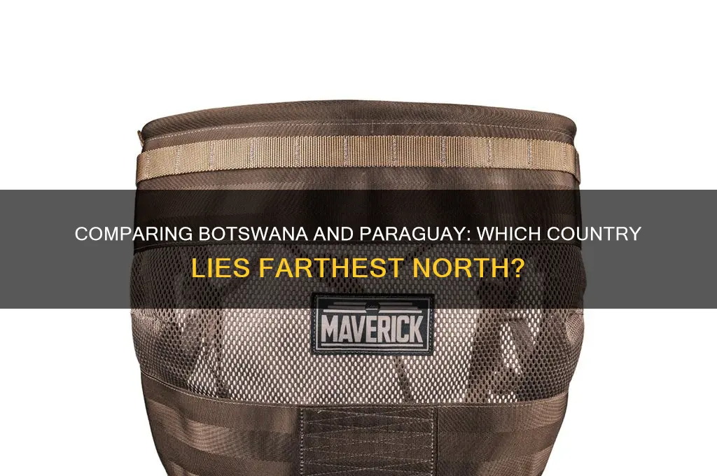 which country is farthest north botswana or paraguay