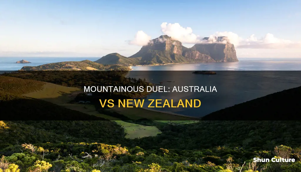 which country is more mountainous australia or new zealand
