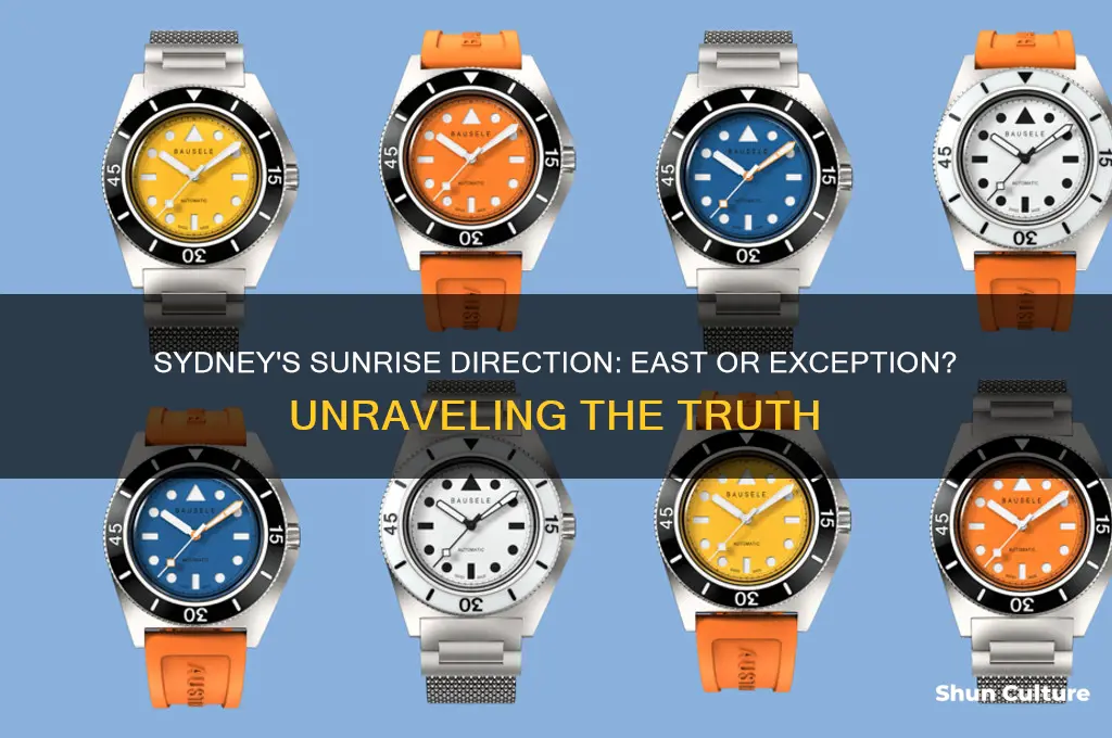 which direction does the sun rise in sydney australia