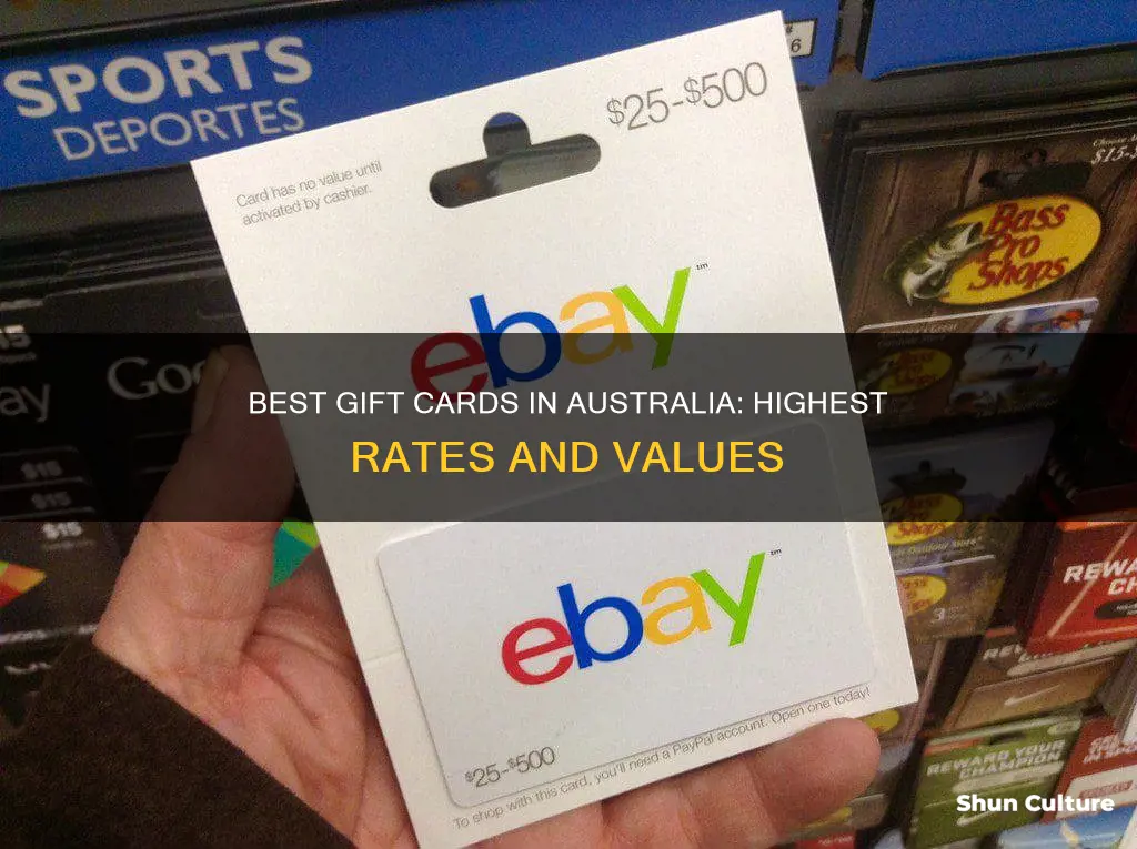 which gift card has the highest rate in australia
