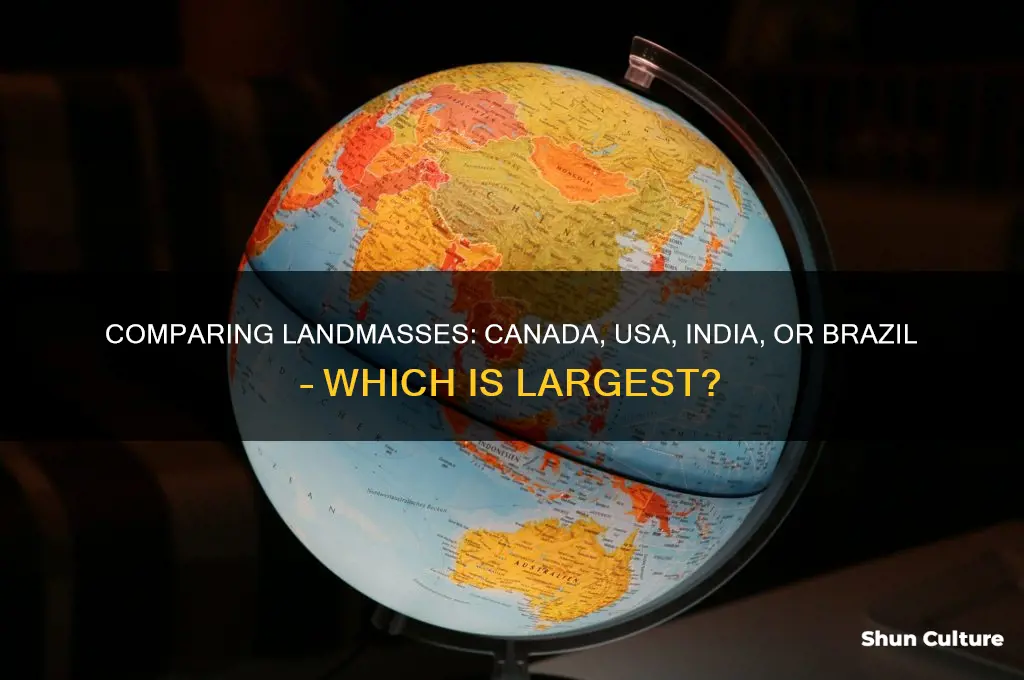 which is bigger canada usa india or brazil
