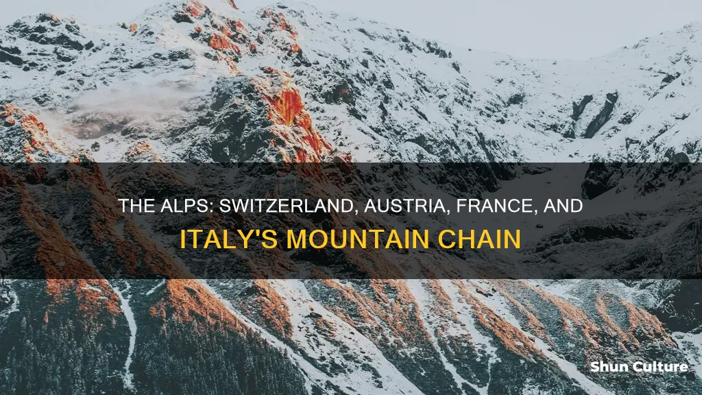 which mountain chain runs through switzerland austria france & italy