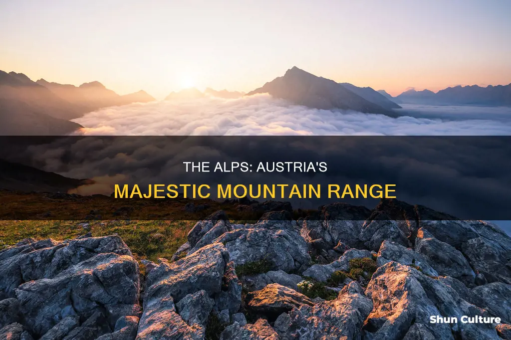 which mountain range forms most of the austrian landscape