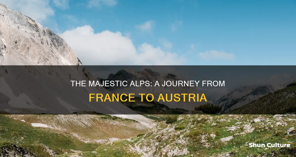 which mountain range runs from france to austria