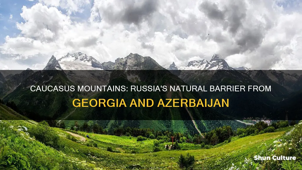 which mountain range separates russia from georgia and azerbaijan