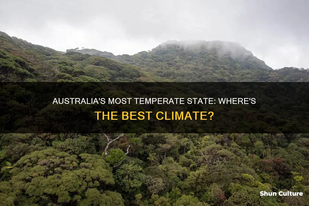 which state has the most temperate climate in australia