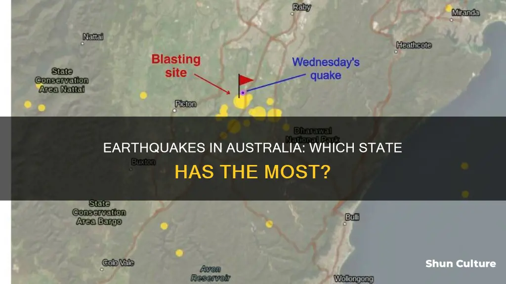 which state in australia has the most earthquakes