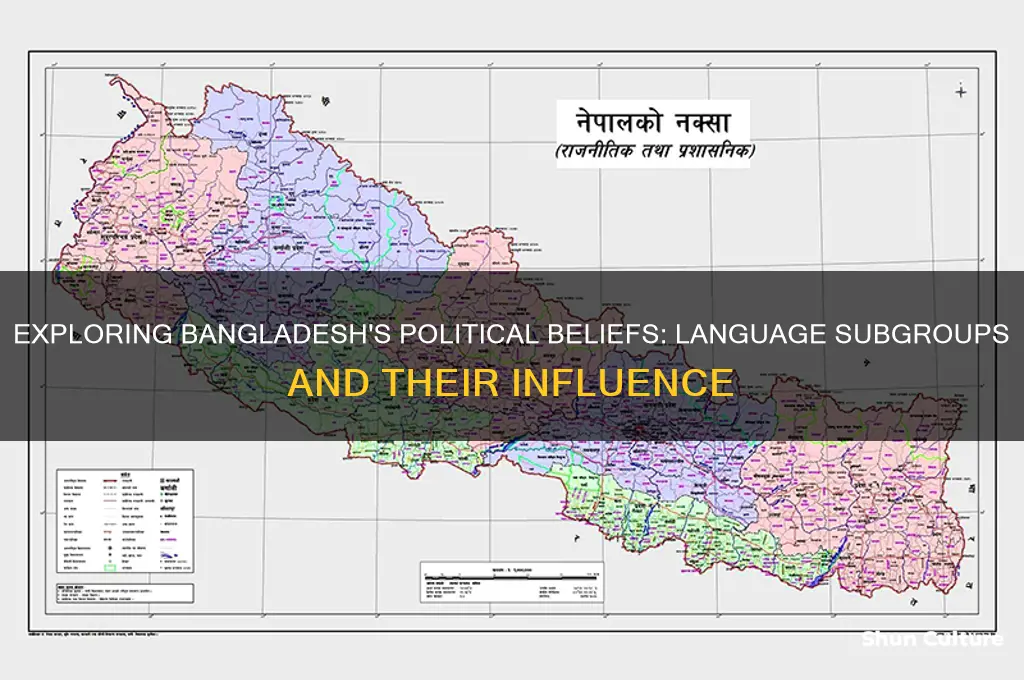 which subgroup belong to language political bvelief in bangladesh