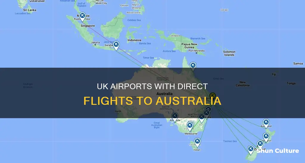 which uk airports fly to australia