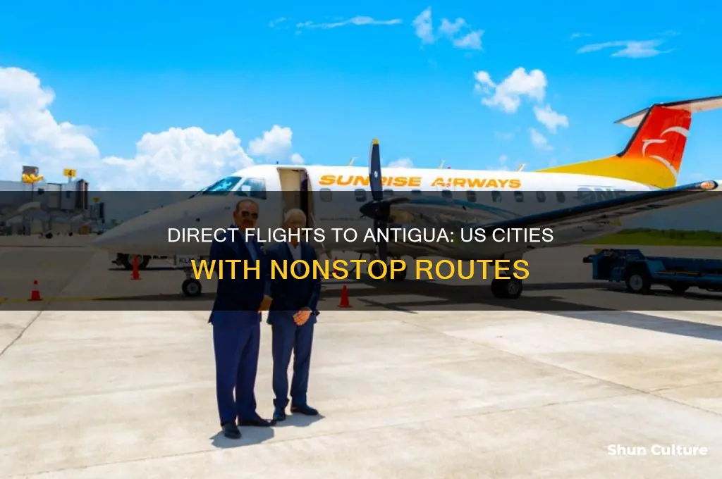 which us cities fly direct to antigua