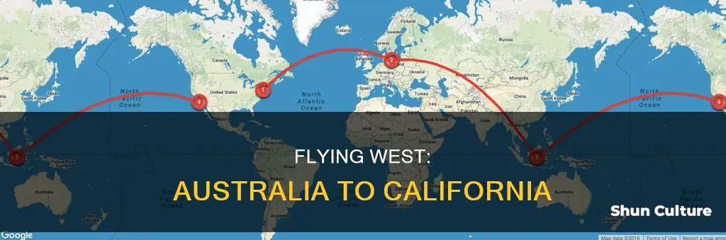 which way do you fly from australia to california