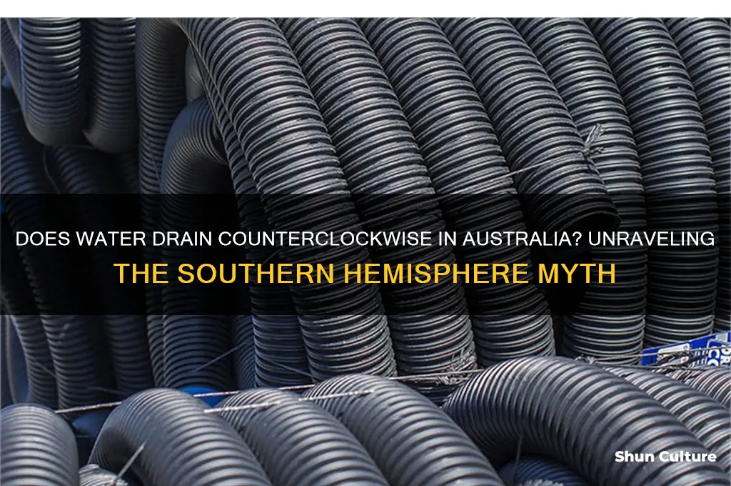 which way does water go down the drain in australia