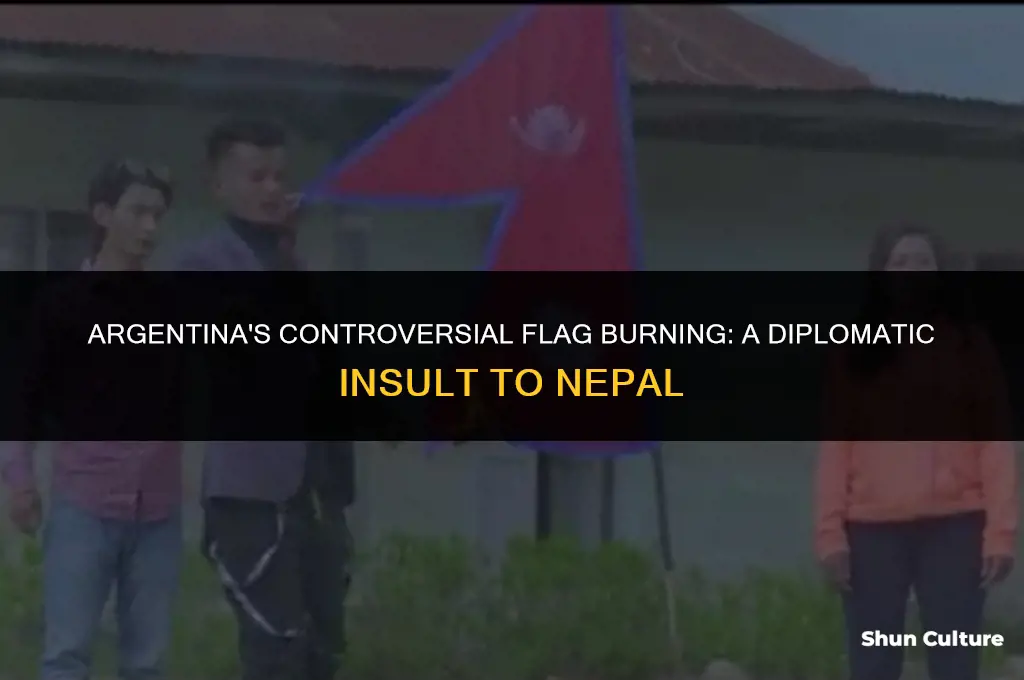 why argentina burn nepal flag