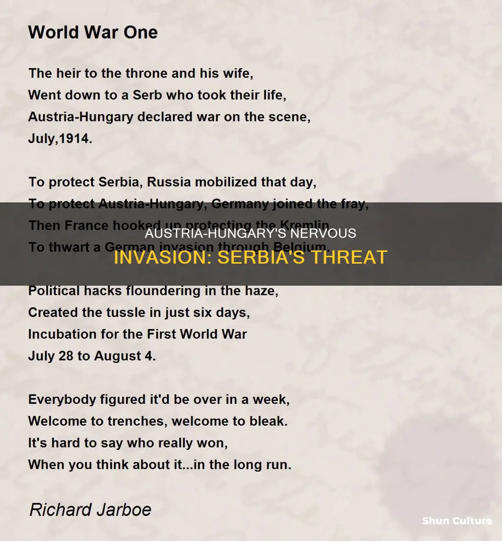 why austria-hungary was nervous about invading serbia