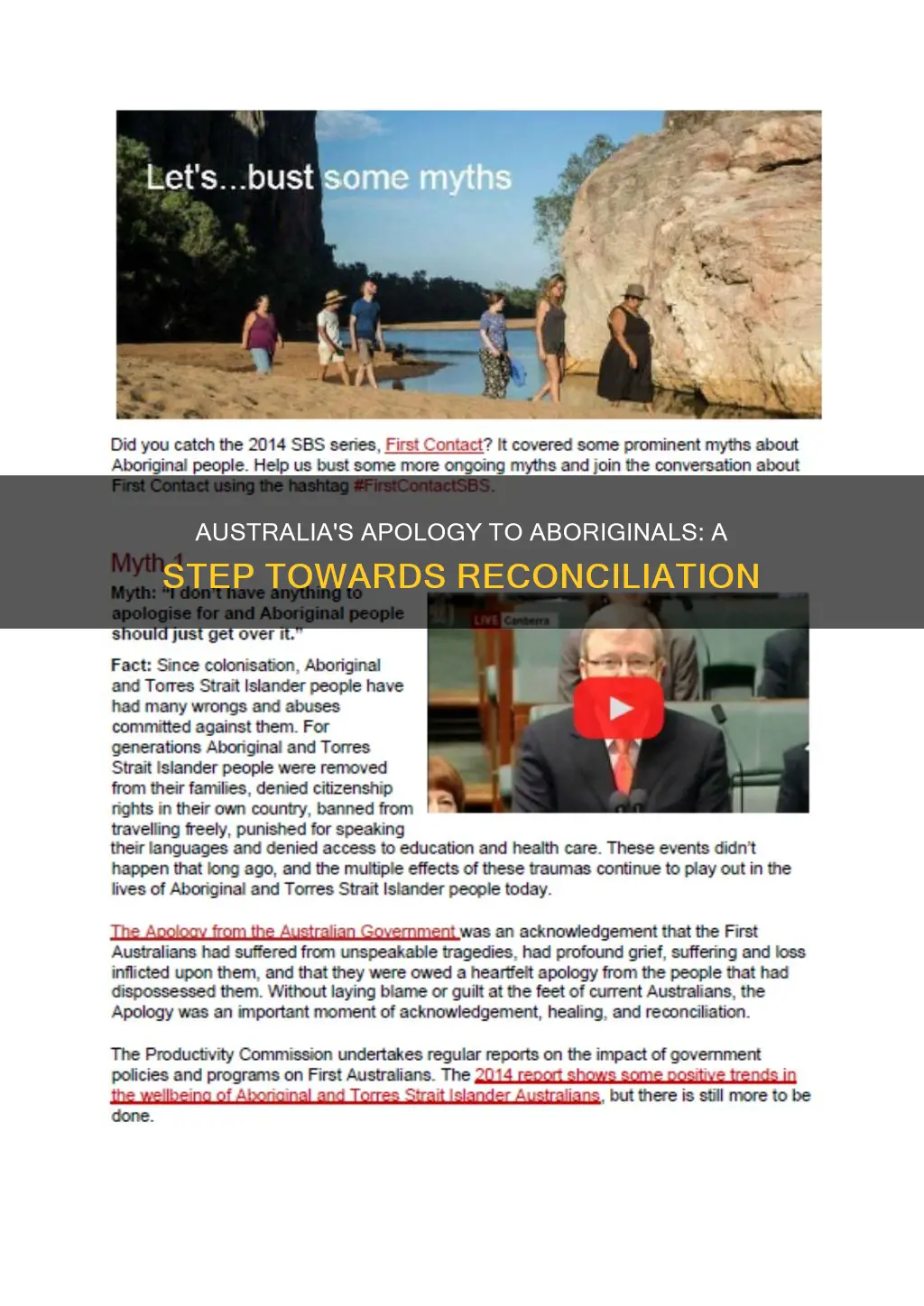why did the australian government apologize to the aboriginal population