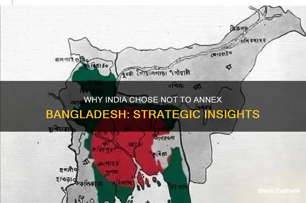 why didn t india annex bangladesh