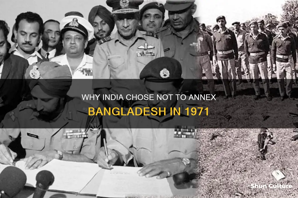 why didn t india merge bangladesh in 1971