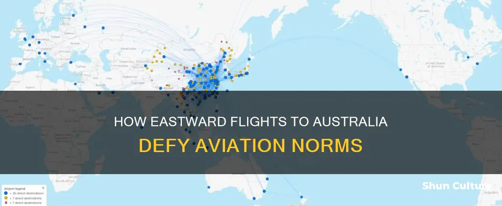 why do planes fly east to australia