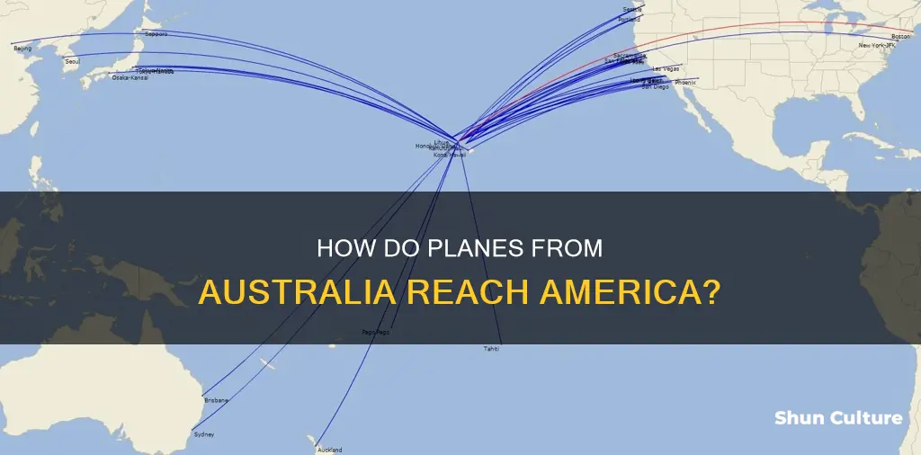 why do planes from australia fly over america