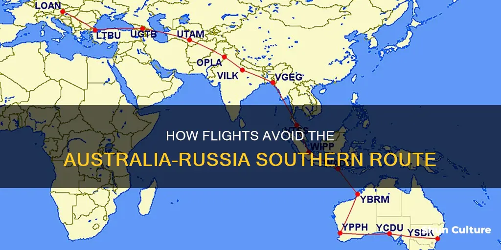 why is there no flight flying southfrom australia to russia