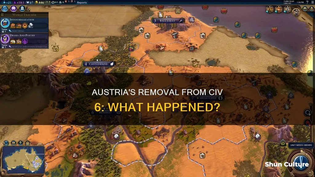 why was austria removed from civ 6