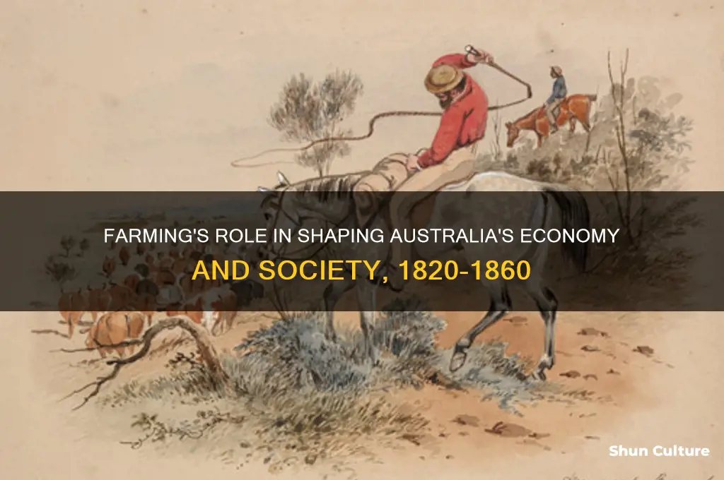why was farming important in australia during the years 1820-1860