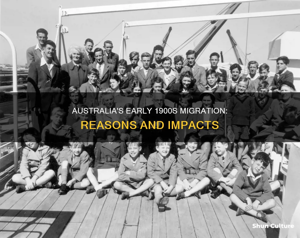 why were people migrsting to australia early 1900s