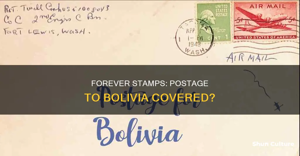 will a forever stamp cover postage to bolivia