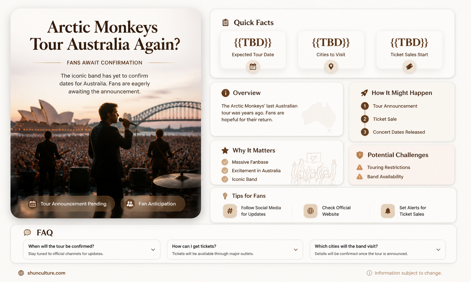are arctic monkeys going to tour australia